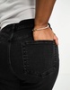 ASOS DESIGN Curve slim fit comfort mom jeans in washed black