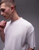 Topman oversized fit plisse T-shirt in white