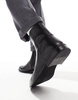 ASOS DESIGN chelsea boots in black leather with zip