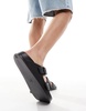 ASOS DESIGN two strap sandals in black rubber