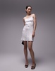 Topshop floral strap jacquard mini slip dress in ivory