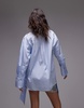 Mango Capsule neck tie longline relaxed shirt in light blue