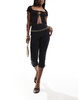 ASOS DESIGN bow detail capri pants in black