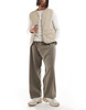 Bershka balloon tailored pants in beige
