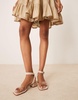 ASOS DESIGN Wide Fit Hopefully block heeled mid sandals in clear and natural