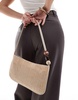 ASOS DESIGN straw shoulder bag with resin ball strap detail in natural