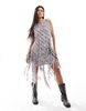 ASOS DESIGN ruffle hem mini dress in leopard print