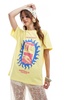 ASOS DESIGN regular fit t-shirt with gold coast embroidery graphic in yellow