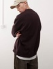 Weekday oversized heavyweight jersey sweatshirt in burgundy