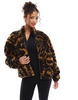 ASOS DESIGN borg oversized pull on zip through fleece in tiger print
