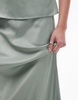 Topshop bias maxi skirt with knicker trim detail in summer khaki - part of a set