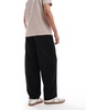 Bershka side panel track pants in black