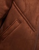 Topshop faux suede shearling bomber jacket in brown