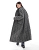 French Connection herringbone coat in black and white