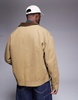 ASOS DESIGN oversized washed harrington jacket in olive