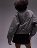 Topshop check cotton jacket with center front zip in multi