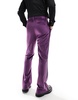 ASOS DESIGN flare tuxedo suit pants in purple velvet