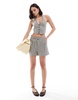 Bershka linen mix shorts in gray - part of a set
