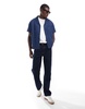 Another Influence revere collar boxy denim shirt in indigo blue