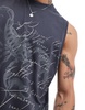 ASOS DESIGN relaxed tank top in black with grunge all over print