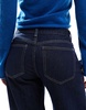 Bershka clean wide leg jeans in authentic dark blue