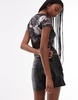 AllSaints Ellie mesh t-shirt in black print exclusive to ASOS