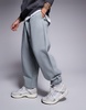 ASOS DESIGN premium heavyweight oversized joggers in light washed gray