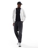 Jack & Jones oversized 400gsm heavyweight zip hoodie in light gray