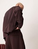 Bershka premium smart pants in burgundy - part of a set