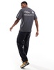 ADPT oversized T-shirt with text backprint in gray