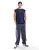 Brave Soul raw edge tank in navy