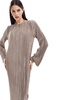 Pieces plisse maxi dress with side slits in stone