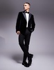 ASOS DESIGN slim velvet tuxedo blazer in black