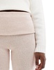 Bershka fold over waistband soft touch flared pants in pink
