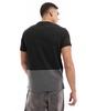 Calvin Klein color block interlock T-shirt in black