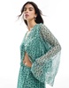 ASOS DESIGN pleated twist front blouse in floral print - part of a set
