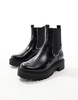 Stradivarius flat ankle boot in black