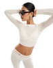 Bershka crochet top in ecru - part of a set