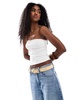 Bershka polyamide bandeau top in white