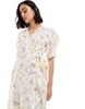 & Other Stories linen drop hem wrap maxi dress in yellow floral print