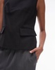 ARKET stretch tailored vest top in black