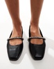 ASOS DESIGN Layla embellished mary jane ballet flats in black