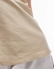 Topshop linen look longline bandeau top in sand