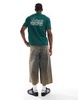 Another Influence antwerp slogan oversized boxy t-shirt in forest green