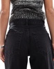 Bershka high waisted 90s wide leg jeans in black