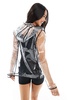 Brave Soul cropped clear festival rain jacket