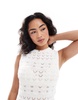 Miss Selfridge crochet sleeveless mini dress in cream