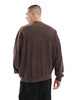 Bershka textured sweatshirt in brown
