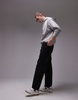 ARKET cord relaxed leg pants with five pocket detail in black