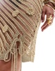 ASOS DESIGN knit mini skirt in metallic yarn with crochet floral embellishment - part of a set